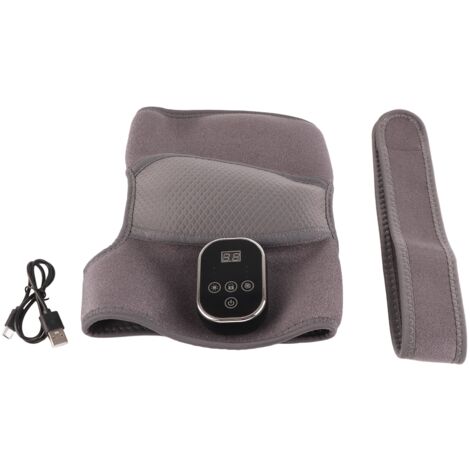 Genouillères Chauffantes 3 Niveaux Vibrations Rechargeables Massage Genou Épaule Coude Fatigue Gris (1/5)