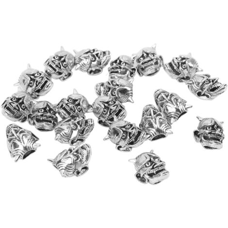 20 Perles Barbe Viking Kit avec Runes Antiques, Tubes Crâne Pirate pour Tresses Dreadlocks DIY et Bijoux Capillaires (1/5)