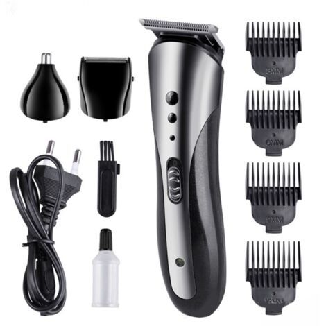 Tondeuse Barbe Homme Multifonction - Lames Aiguisées Lavables - Rasoir Électrique Visage - Prise US 110V (1/5)