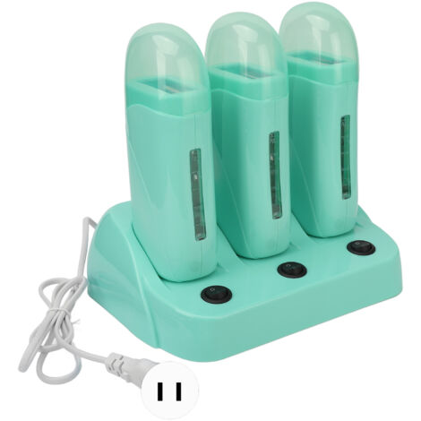 Chauffe-cire électrique 3 pièces pour épilation à la maison - Base incluse pour aisselles et jambes - Prise US 110V (1/5)