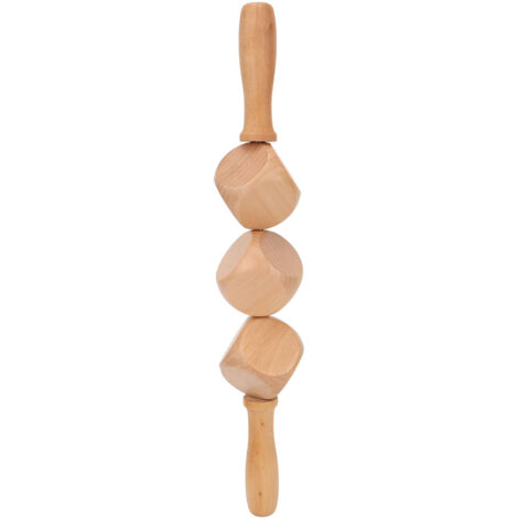 Rouleau en Bois pour Massage des Points Trigger, Décongestion Musculaire et Anti-Cellulite Manuel