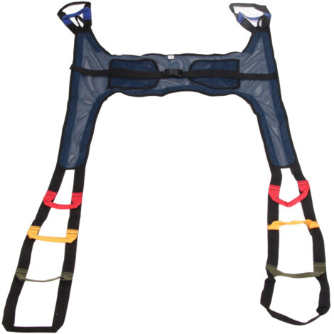 Harnais de transfert rembourré en nylon pour lever et marche, forme H en mesh bleu foncé (1/5)