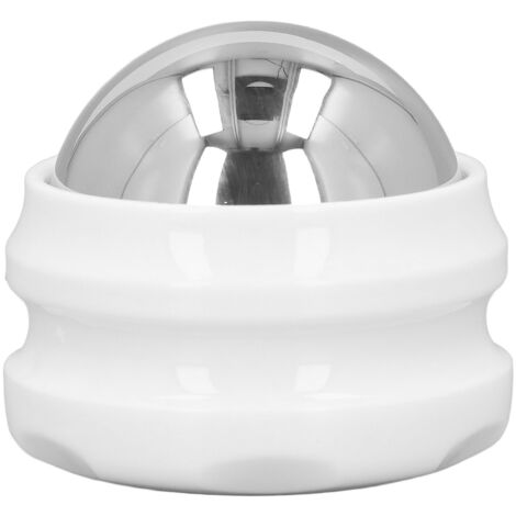 Boule de massage cryothérapie en acier inoxydable 304 - Rouleau de glace et chaud pour soulager douleurs et courbatures - Blanc (1/5)