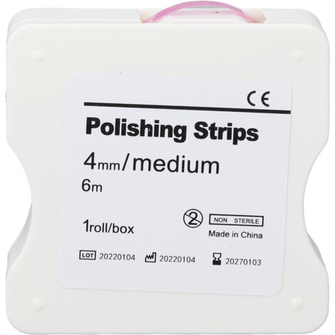 Bande de polissage dentaire 4mm pour finition et blanchiment, abrasif violet pour ébavurage des restaurations en résine (1/5)