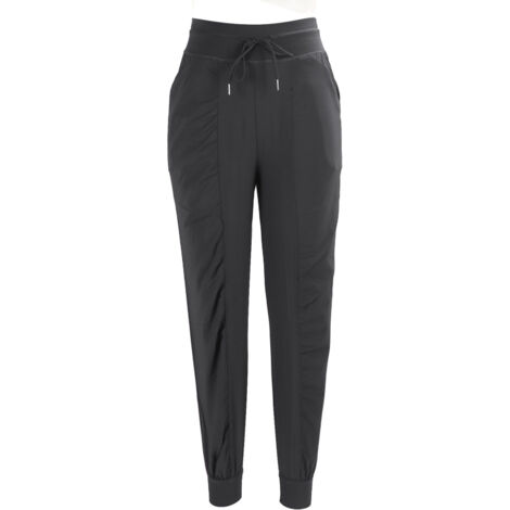 Pantalon de sport femme léger en polyester avec poches pour running, fitness et loisirs (Gris) (1/5)