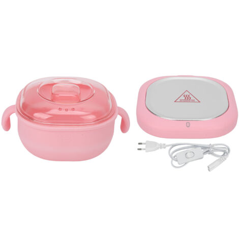 Chauffe-cire épilation rapide 400ml pot silicone chauffe-cire rose prise EU 220-240V (1/5)