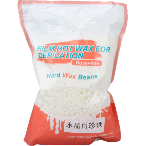 Perles de cire dure 1000g pour épilation sans douleur, cire chaude pour jambes et bras, blanc (1/5)