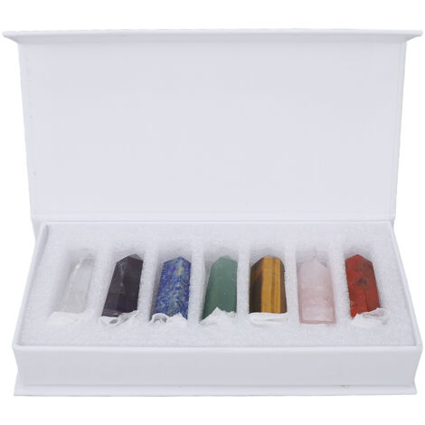 Ensemble de 7 Baguettes de Guérison en Pierre d'Énergie - Équilibrage des Chakras, Décoration Zen et Cadeau Bien-être (1/5)