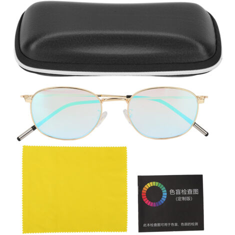 Lunettes pour daltoniens, traitement double face rouge et vert, idéales pour traverser la route, finition or. (1/5)