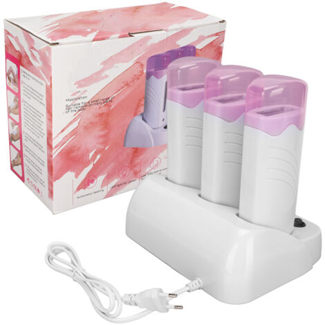 Kit de 3 épilateurs électriques portables pour l'épilation à la cire, avec prise UE 220V, idéal pour les voyages. (1/5)