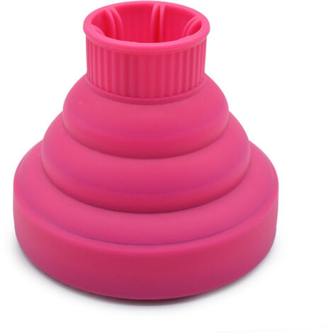 Diffuseur pour sèche-cheveux en silicone léger et pliable, portable pour salon et maison, couleur rouge rose. (1/5)