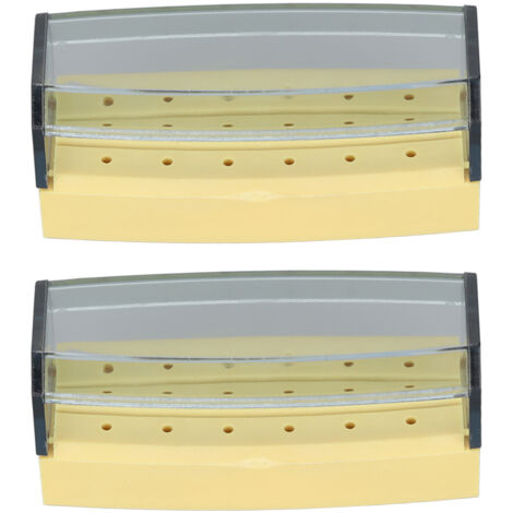 Boîte stérilisable 2 pièces pour fraises dentaires, 18 trous, organisateur jaune pour laboratoire dentaire (1/5)