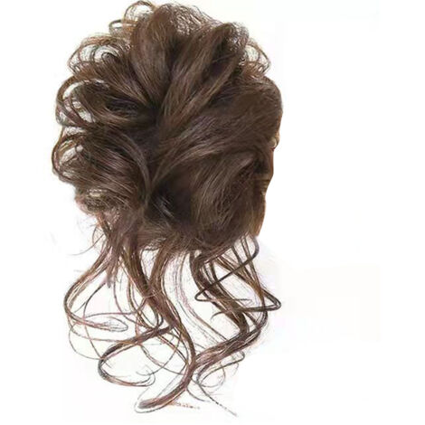 Accessoire Cheveux Chignon Désordonné Brun Clair Synthétique Bouclé Ondulé pour Femme Quotidien (1/5)