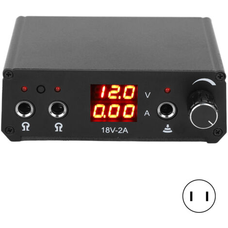Alimentation Électronique Réglable pour Machine à Tatouer, 90‑265V, Prise US, Noir, Idéale Débutants (1/5)