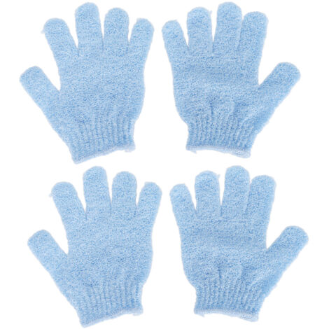 2 Paires de Gants Exfoliants pour le Bain, Nettoyage Profond et Gommage Corporel sous la Douche (1/5)