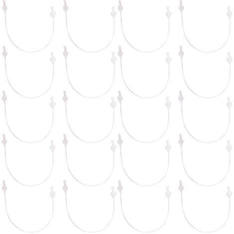 20 pièces Attaches de Bib Dentaire en Plastique Élastique à Double Extrémité Jetables pour Soins Bucco-dentaires Blanc (1/5)