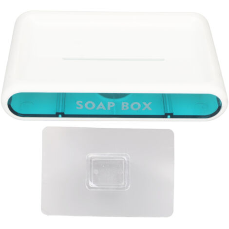 Porte-savon double paroi avec tiroir amovible et adhésif, design drainant pour salle de bain sans perçage (1/5)