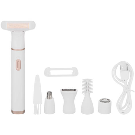 Rasoir Électrique 5 en 1 pour Femmes - Épilateur Silencieux Visage Nez Sourcils Corps Complet (1/5)