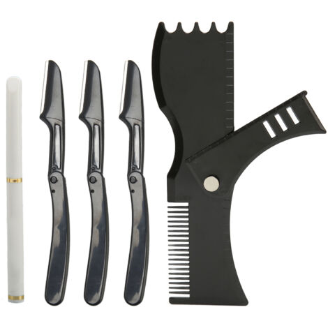 Outil de Forme à Barbe - Kit de Gabarits de Coupe et Modèles de Guide pour Barbe Noire et Blanche (1/5)