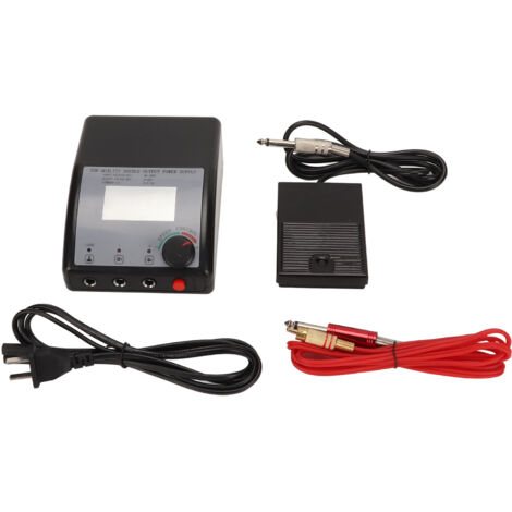 Kit Professionnel Alimentation Tatouage 4 pièces avec Cordons et Pédale, 80-250V Prise US (1/5)