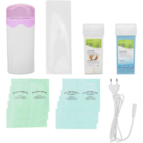 Chauffe-cire électrique 40W 100ml avec 6 rouleaux de cire 3.5oz, épilation professionnelle, prise EU 220V (1/5)