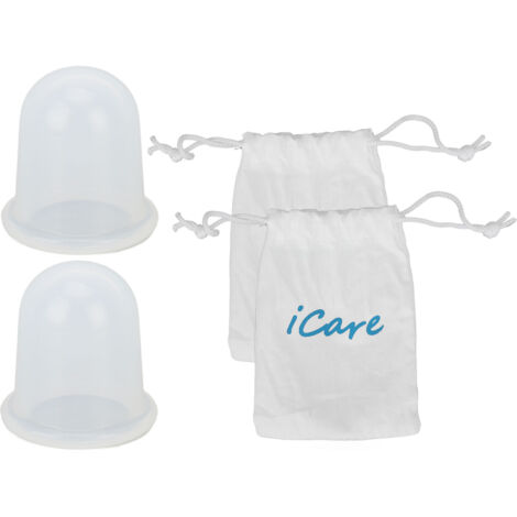 2 pièces Kit de Ventouses en Silicone Transparent pour Massage du Visage et du Corps, Thérapie de Relaxation Musculaire (1/5)