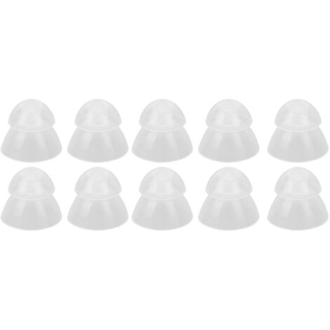 10 Pcs Bouchons d'Oreille Silicone Doux Amplificateurs Auditifs, Anti-Statique Double Couche Fermée Transparente (1/5)