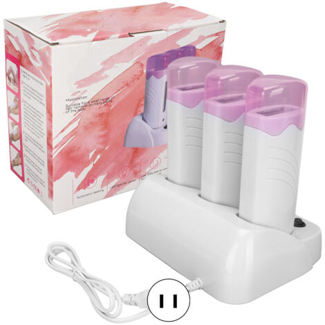 Kit d'épilation électrique portable 3 pièces avec cire, pour voyage, prise US 110V (1/5)