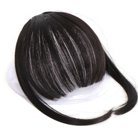 Clip Frange Cheveux Fibre Haute Température - Frange avec Tempes - Extension Cheveux Noir (1/5)