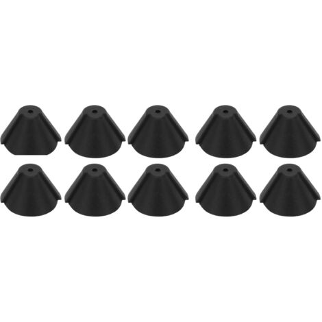 10 pièces Bouchons d'Oreille Amplificateurs Auditifs en Silicone Souple, Forme Corne, Noirs (1/5)