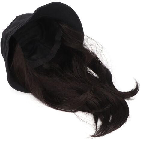 Perruque à Cheveux Détachables en Soie Haute Température Noir Brun Lisse (1/5)
