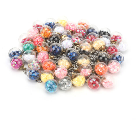 50 Perles en Verre Transparent pour Tresses Rasta, DIY Bijoux Collier Bracelet Boucles d'Oreilles Créatifs (1/5)