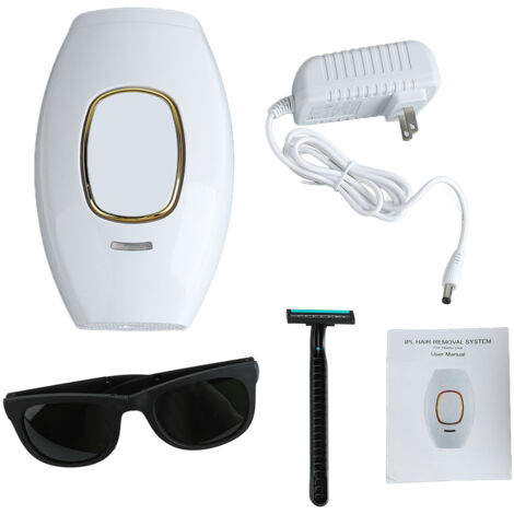 Appareil Épilateur Laser Permanent pour Élimination des Poils, Blanc, Prise US 100‑240V