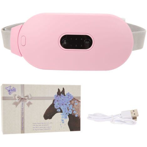 Ceinture de massage chauffante sans fil pour crampes, 6 modes de vibration, arrêt automatique, recharge USB, pour utérus et ventre (1/5)