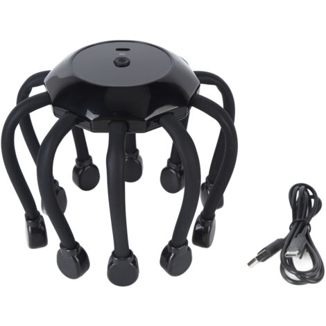 Massageur de Cuir Chevelu Électrique 4 Modes Anti-Stress, Aide au Sommeil, Sans Fil, Noir (1/5)