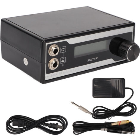 Alimentation Tatouage Numérique 60‑250V avec Affichage LED Temps Réel, Pédale et Câble US (1/5)