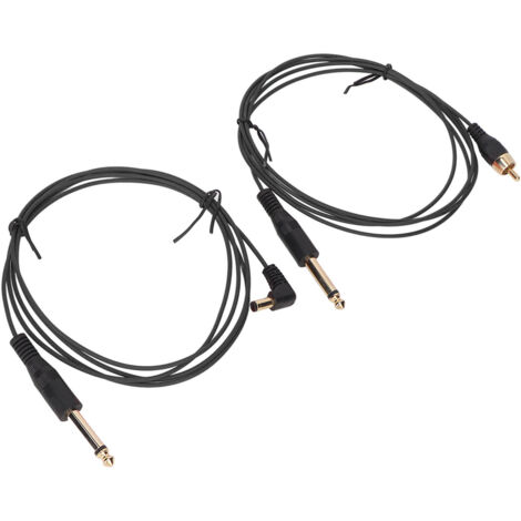 2 pièces Câble Clip RCA Tatouage 5.9ft OD2.2mm Courant Stable Haute Conductivité Câble DC Noir (1/5)