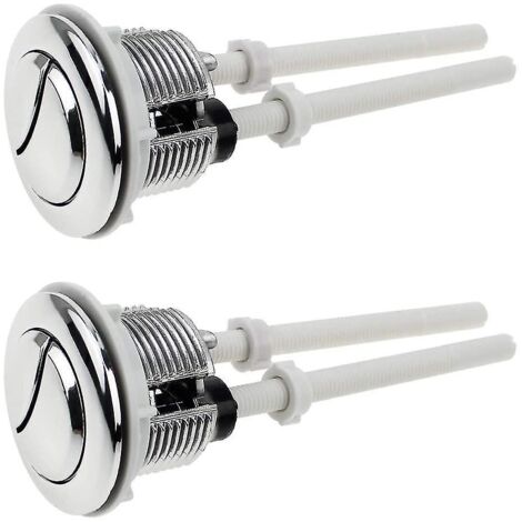 Boutons-poussoirs de chasse d'eau double - Lot de 2 boutons chromés de 38 mm pour réservoir de WC (1/3)