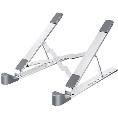 Support portable réglable en aluminium pour ordinateur portable avec système de ventilation intégré - Support pliable pour Macbook Pro/Air, HP, Lenovo - Rehausseur de bureau (1/5)