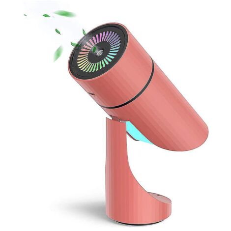 Humidificateur d'air ultrasonique avec réservoir d'eau de 260 ml et veilleuse, fonctionnement silencieux pour la maison, le bureau et la voiture - Rose (1/5)