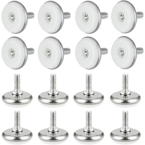 30 pieds de nivellement réglables blancs avec vis de réglage pour meubles M61530 mm (1/5)