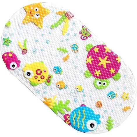Tapis de bain coloré antidérapant en PVC pour enfants - Thème océan (1/5)