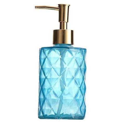 Distributeur de savon en verre pour la maison, dessous de verre bleu (1/3)