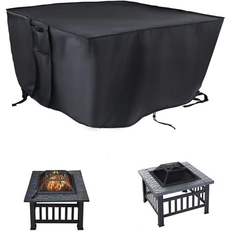 Housse imperméable et résistante pour foyer au gaz carré - Revêtement argenté pour table de patio (1/5)