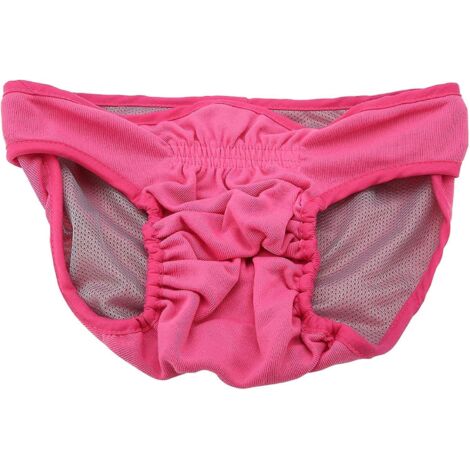 Culottes hygiéniques pour chiennes, couches physiologiques douces en coton pour chiots (rose, très petite) (1/5)