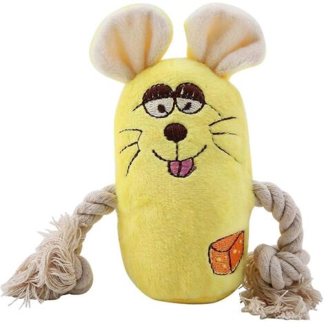 Jouet interactif en peluche couineuse pour chiens de petite et moyenne taille - Jouet de dentition résistant aux formes animales amusantes (1/4)