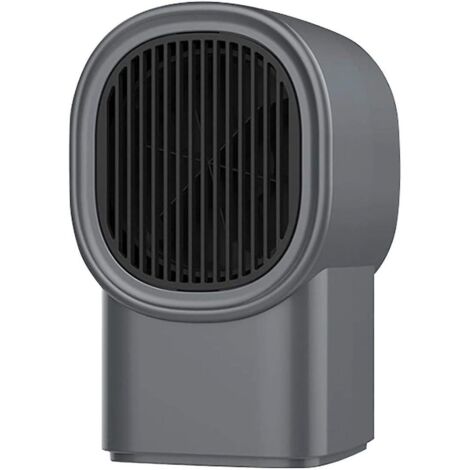 Mini radiateur électrique portable en céramique PTC avec protection contre l'oscillation, la surchauffe et le renversement - Gris (1/5)