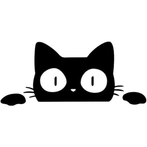 Autocollants de voiture noirs imperméables à motifs de chats et d'animaux (1/5)