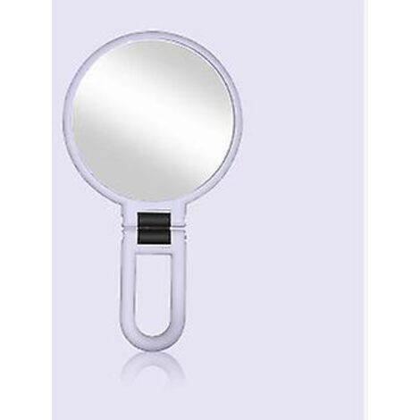 Miroir grossissant double face 10x/1x avec support, miroir de maquillage portable, 13 cm, double grossissement (noir/argent) (1/3)