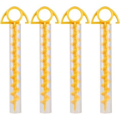 Lot de 4 piquets de tente en plastique avec tubes transparents - Vis jaunes de 29 cm (1/5)